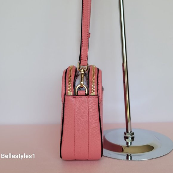 MICHAEL KORS Houston Large Crossgrain Leather Crossbody-Tea Rose color🎈⭐$138. - Picture 8 of 16